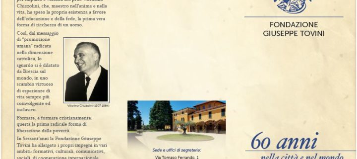 FONDAZIONE TOVINI – 60 ANNI NELLA CITTA’ E NEL MONDO