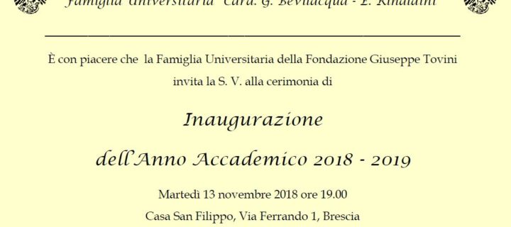 INAUGURAZIONE ANNO ACCADEMICO 2018/2019