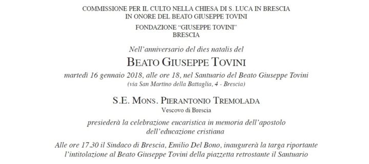 CELEBRAZIONE EUCARISTICA IN MEMORIA DEL BEATO GIUSEPPE TOVINI