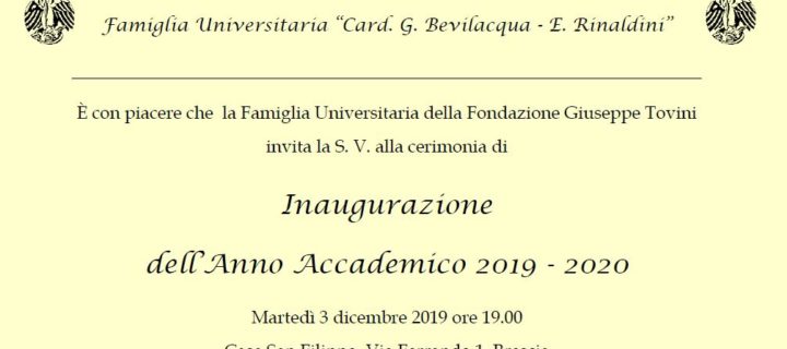 INAUGURAZIONE ANNO ACCADEMICO 2019-2020